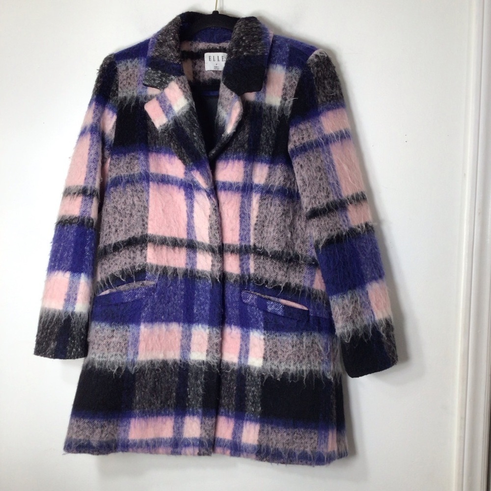 Elle coat jacket women 4 pink purple wool